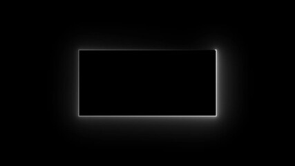 Wall Mural - Abstract glowing neon light rectangle border frame animation. Neon Rectangle Border . Neon rectangle frame ON Black background.. 4k animation video............