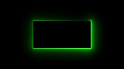 Wall Mural - Abstract glowing neon light rectangle border frame animation. Neon Rectangle Border . Neon rectangle frame ON Black background.. 4k animation video............