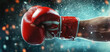 © kora studio - powerful red boxing glove punches through dynamic scene filled with motion and energy, capturing intensity of sport