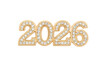 © Borasca - 2026 gold diamond numbers isolated on the transparent background, luxury new year celebration, sparkling golden digits for graduation, anniversary, party decoration