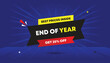© Isuru - end of year sale best prices inside get 25 percent off editable web banner vector art template design badge icon label black gray yellow red gradient shapes blue light sun shine business abstract back