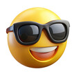 © PNG STOCK - 3d smiley face with sunglasses isolated on transparent background