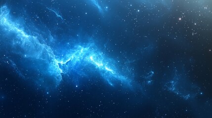 Wall Mural - A calming blue wallpaper with the soft glow of distant stars