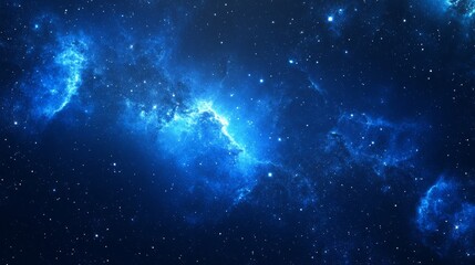 Wall Mural - A vibrant blue wallpaper with sparkling stars in a starry sky 