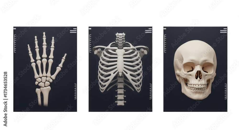 Skull And Ribs Detailed skeletal system for medical reference, showcasing the human ...