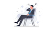 © Usman - Illustration of a stressed businessman with question mark, symbolizing work problems and