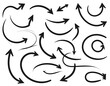 © rose - A collection of diverse hand-drawn arrow shapes, arranged in an intricate and dynamic composition, perfect for graphic design projects, illustrations, or presentations.