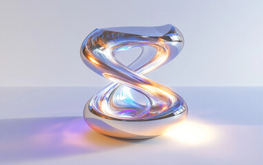 Wall Mural - Stunning 3D rendered hourglass made of pure radiant light with glowing luminous energy forming elegant futuristic digital design isolated on transparent background PNG