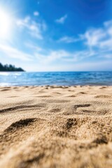 Wall Mural - Sunny beach with soft sand and clear blue sky