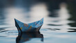 © A2Z AI  - A small origami boat made from map paper floats calmly on rippling water, evoking a sense of adventure and exploration.