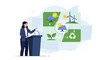 © IRWAN - An Illustration of a Woman Giving a Presentation on Renewable Energy Sources