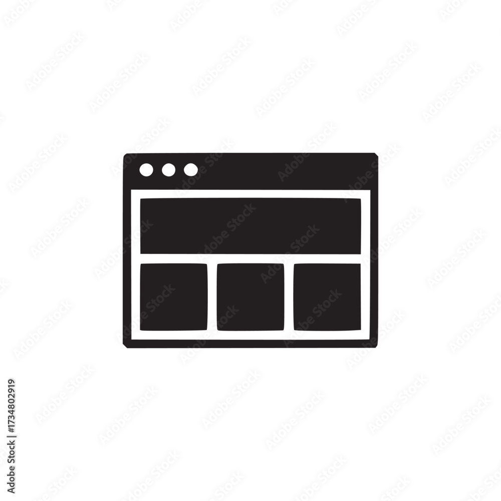 Vector art of browser window icon symbol of internet browser webpage ...