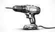 © Hamzah - Hand tool drill on white. Sketchy background suitable for DIY, industry material