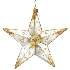Wall Mural - PNG White and Gold Star Christmas ornament christmas star accessories.