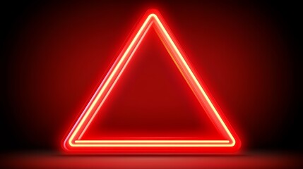 Wall Mural - Red triangle with a red light shining on it. The triangle is lit up and he is glowing
