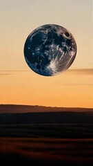 Wall Mural - Full moon shining over the 
 sky with beautiful scenery