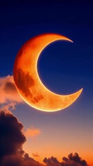 Wall Mural - Full moon shining over the 
 sky with beautiful scenery