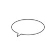 © BUSAMS - Minimalist line art speech bubble graphic for modern communication interfaces, a fundamental user interface element for dialogue and message display
