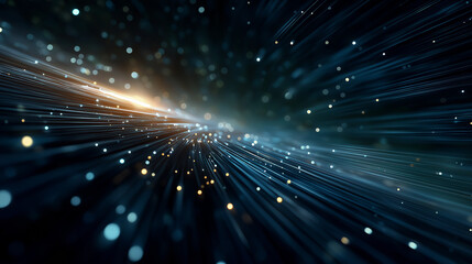 Wall Mural - Digital Connection and Light Trail: This captivating image showcases an abstract visualization of interconnectedness.