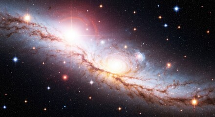 Wall Mural - Spiral galaxy ablaze with stellar formations