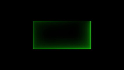 Wall Mural - Abstract glowing neon light rectangle border frame animation. Neon Rectangle Border . Neon rectangle frame ON Black background.. 4k animation video............