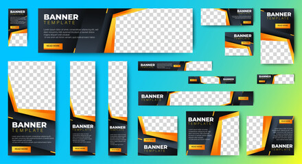 Wall Mural - Corporate web banners ad set template design. Business advertising banners template. vector	
