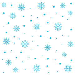 Wall Mural - Snowflakes falling isolated on white background.