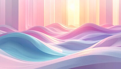 Wall Mural - Abstract pink and purple background with lines and light waves pattern.