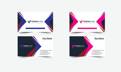 Business card template and design set with flat web element vector layout for infographics presentation