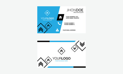 Business card template and design set with flat web element vector layout for infographics presentation
