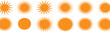 © pixelVista - Collection of Orange Sun and Starburst Shapes on White Background