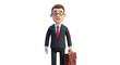 © .PNG World - Smart 3D Businessman Ready for Success with Briefcase in Hand, Perfect for Corporate Presentations and Financial Planning Concepts with Modern Appeal