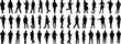 © Rejowanul Expressive - Silhouettes of diverse people standing, walking, gesturing, holding objects, professional and casual poses, black figures, human posture collection, crowd illustration