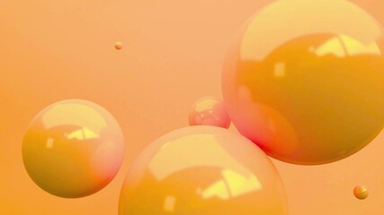 Dynamic vibrant spheres floating in a warm peach space create a modern, eye catching background design