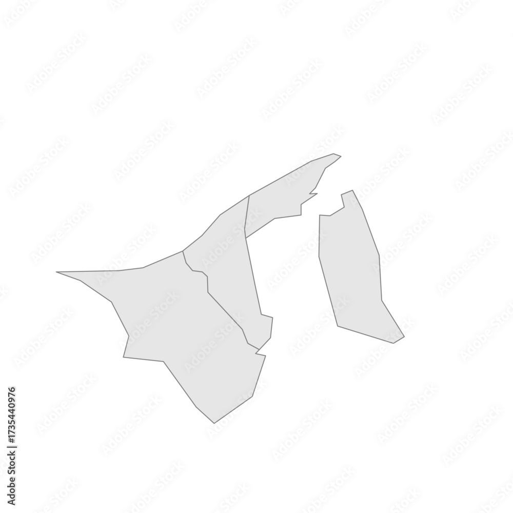 Brunei Political Map Of Administrative Divisions Districts Grey
