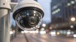 © Lastwizard Shop - right wing symbolism Surveillance camera monitoring a city street at dusk, capturing urban life and security.