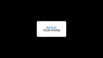 Rotate Phone screen animation featuring white mobile illustration on alpha channel. Seamless motion graphic for tutorials, live broadcasts, and mobile device rotation notifications.