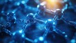 © ELY - Close - up of Blue Molecular Structure with Shiny Spheres and Bonds