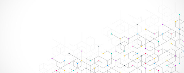 Wall Mural - Abstract background with simple geometric figures and dots. Graphic design element and polygonal shape pattern