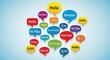 © Rogo - Collection of Speech Bubbles with Greetings in Various Languages.