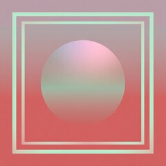 Wall Mural - minimal geometric shape design, isolated circle and square overlay, soft pastel background, copyspace