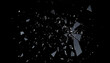 © Tmack - Dynamic shattered glass explosion on black background perfect for special effects dramatic reveals or impactful design elements with a broken theme