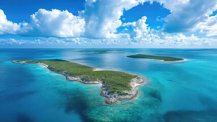 Wall Mural - A small island surrounded by calm blue waters, perfect for relaxation or adventure
