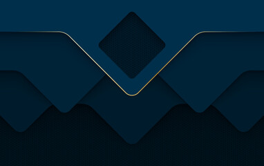 Wall Mural - Abstract blue modern background with hexagonal elements