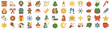 © kashurin - Set of Christmas vector icons. Flat colored Cristmas icons. Vector Illustration. Premium quality graphic design collection icons for websites, web design, mobile app