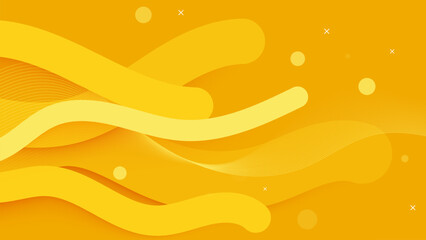 Wall Mural - Abstract orange background with bubbles and wavy design