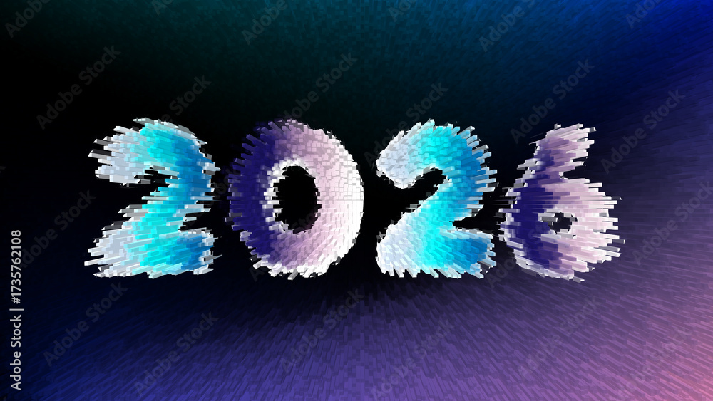2026 background image design 2026 numbers with extruded effect in blue ...