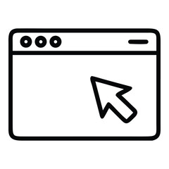Browser window with cursor clicking concept for web development and user interface design vector