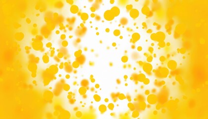 Wall Mural - golden bokeh bubbles glow in soft abstract light swirl with bright yellow circles floating on white backdrop ideal for festive banner or minimalist wallpaper background designs