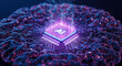 © MD - AI Brain Power A Futuristic Microchip Embedded in a Brain Shaped Structure Symbolizing Artificial Intelligence and Advanced Neural Network Computing Capabilities